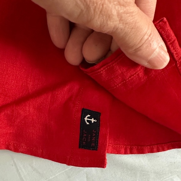 Janie and Jack biys Bold Red Casual Shirt - Picture 5 of 5